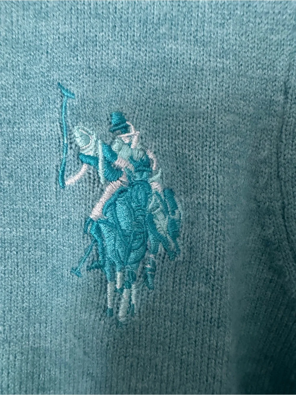 U.S. Polo Assn. Women's Crewneck Sweater in Teal Blue
